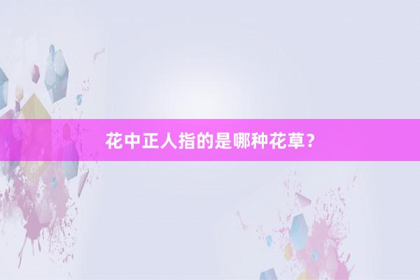 花中正人指的是哪种花草？